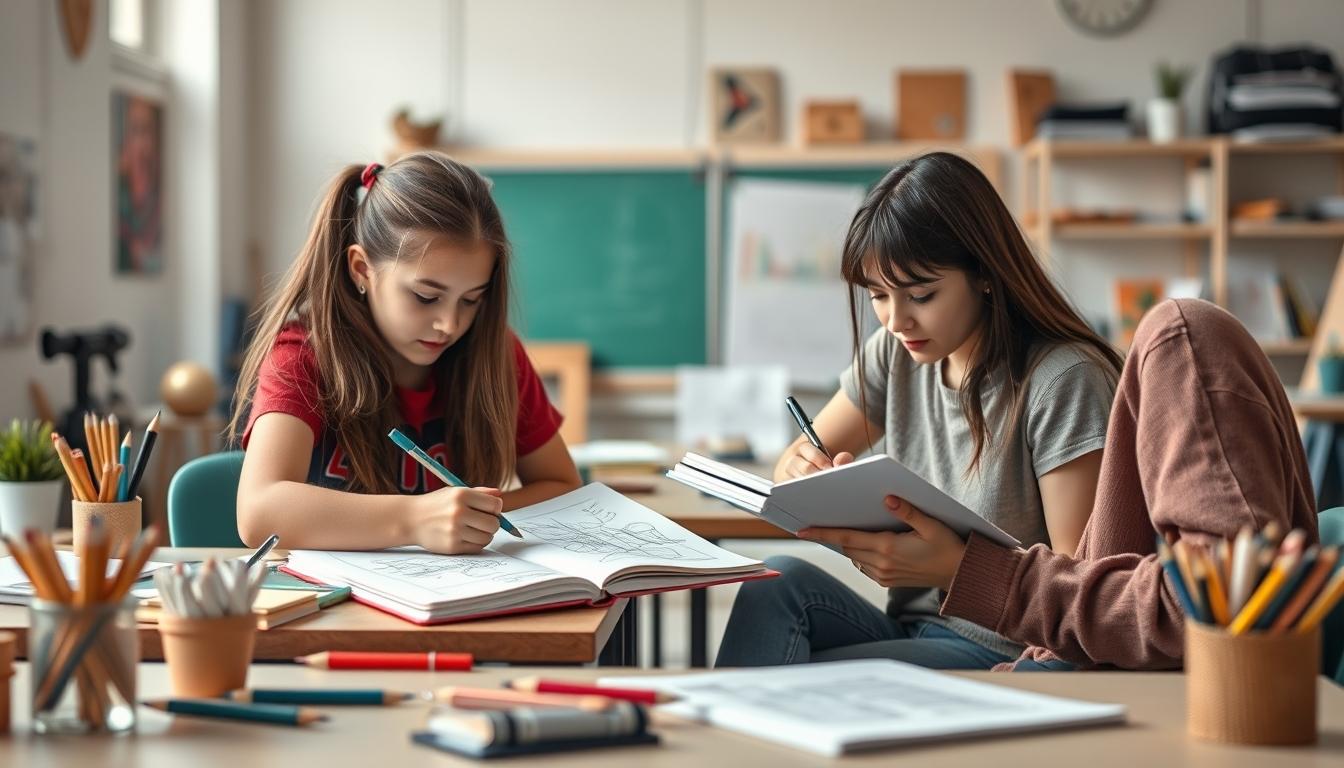 Student preparing for exams with study materials